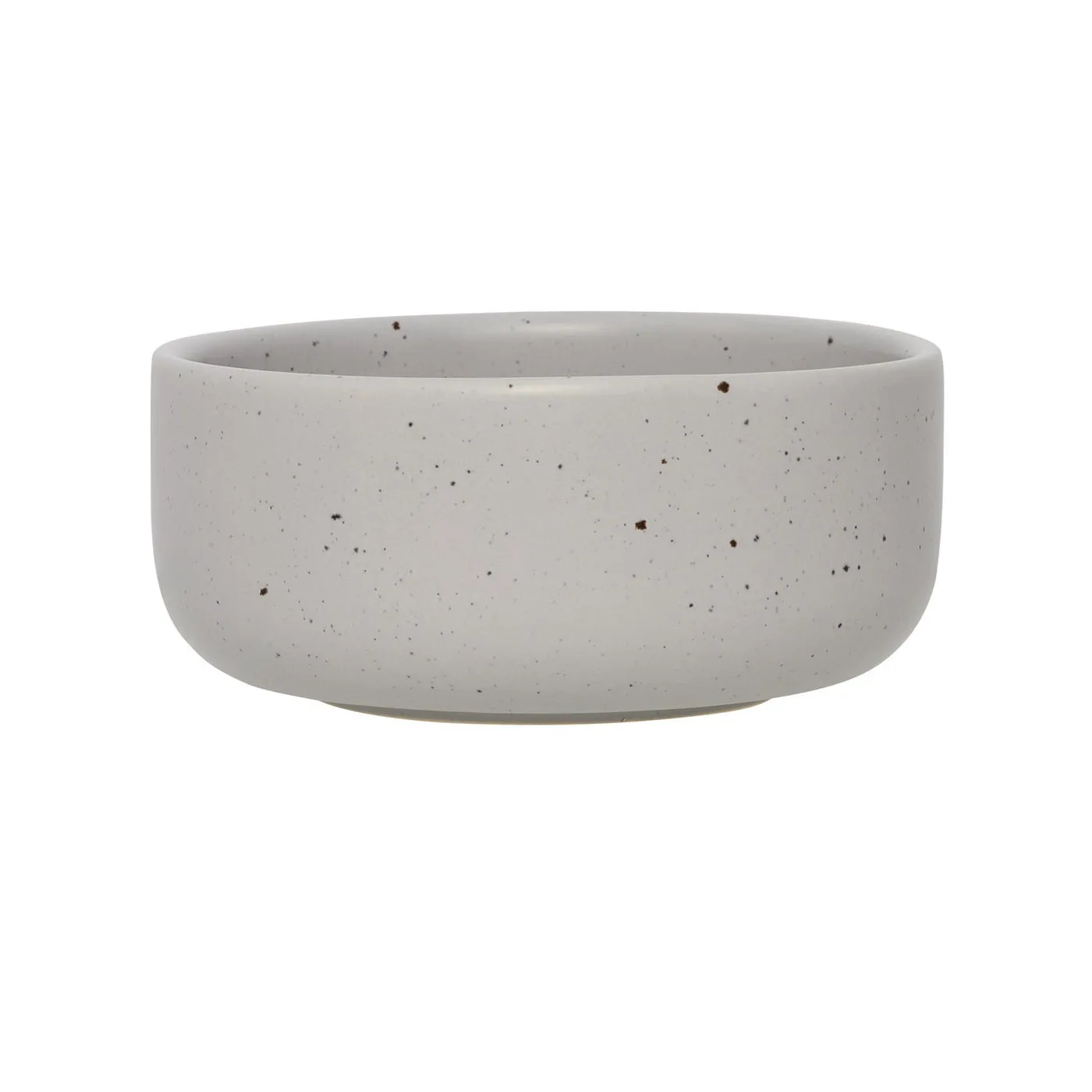 A speckled grey stoneware bowl
